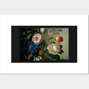 Floral Garden Botanical Print with flowers Posters and Art